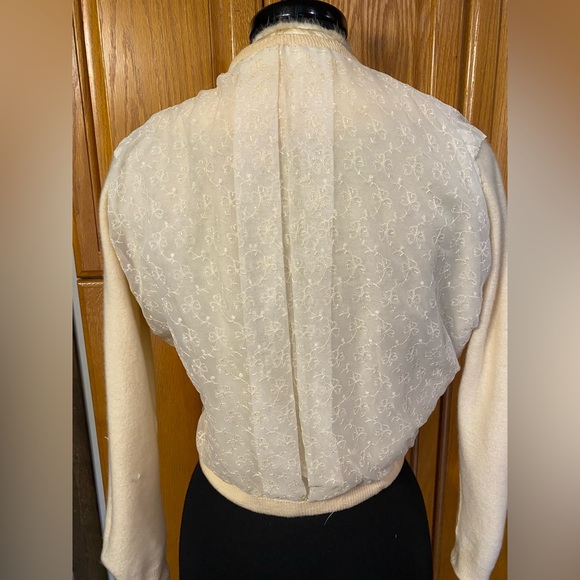 AUTHENTIC VINTAGE FUR CARDIGAN SWEATER PINUP MADMEN WOOL RETRO ROCKABILLY - Picture 5 of 14